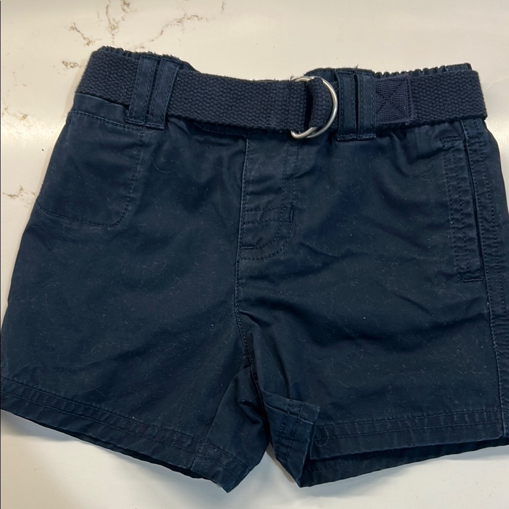 Ralph Lauren Navy Blue Belted Shorts